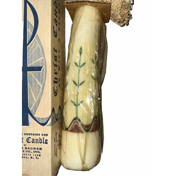 Christ Candle Will & Baumer Created Benedictine Brother Colorful VTG NEW Rare - Picture 7 of 7